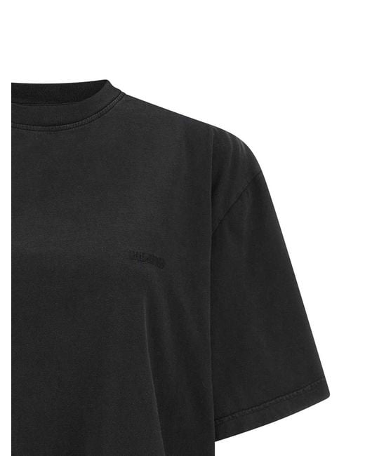 The Attico Black Shaped Split T-Shirt