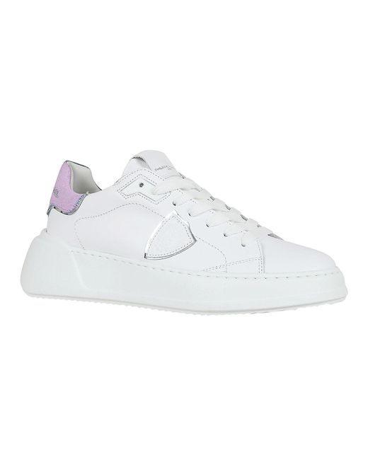 Philippe Model White Leather Sneakers