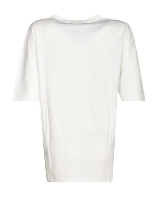 Ann Demeulemeester White Asymmetric Essential Top