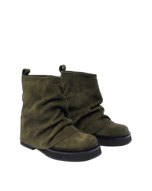 The Attico Black Logo-Plaque Boots