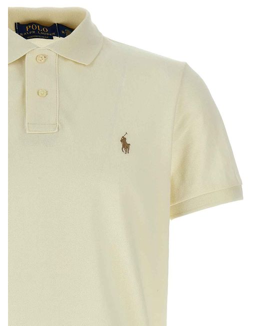 Polo Ralph Lauren Logo Embroidery Polo Shirt in White for Men | Lyst UK