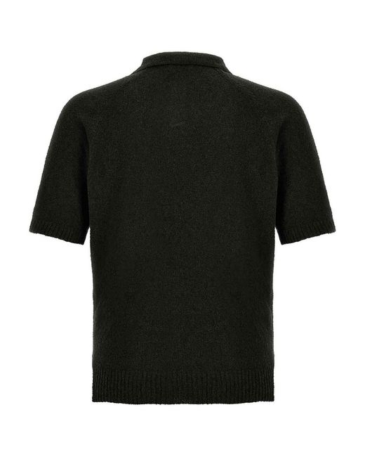 Ma'ry'ya Black Cotton Polo Shirt for men
