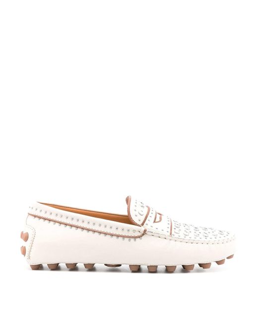 Tod's Natural Studded Loafer