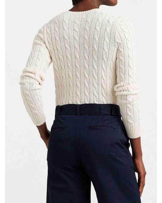Ralph Lauren White Montiva Long Sleeve Pullover