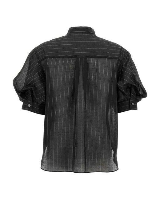 Sacai Organza T-Shirt in Black | Lyst