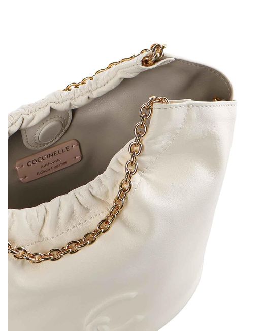 Coccinelle White Smash Leather Bag