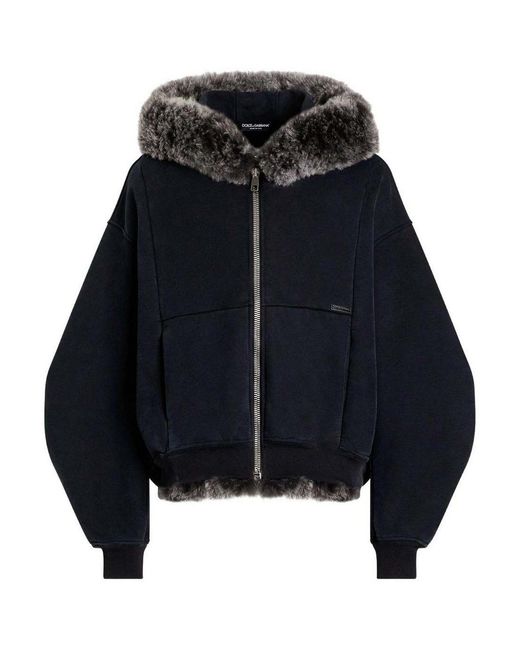 Dolce & Gabbana Blue Hooded Sweatshirt for men