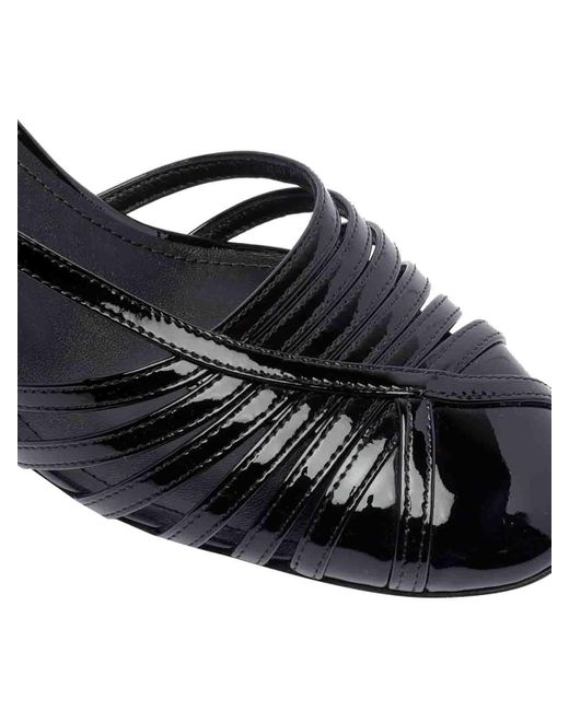 Ferragamo Black Strappy Decollete