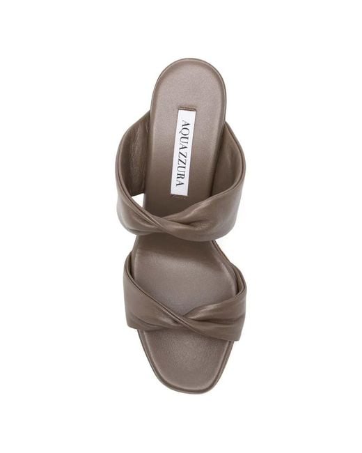 Aquazzura Metallic Twist Nappa Sandal 75