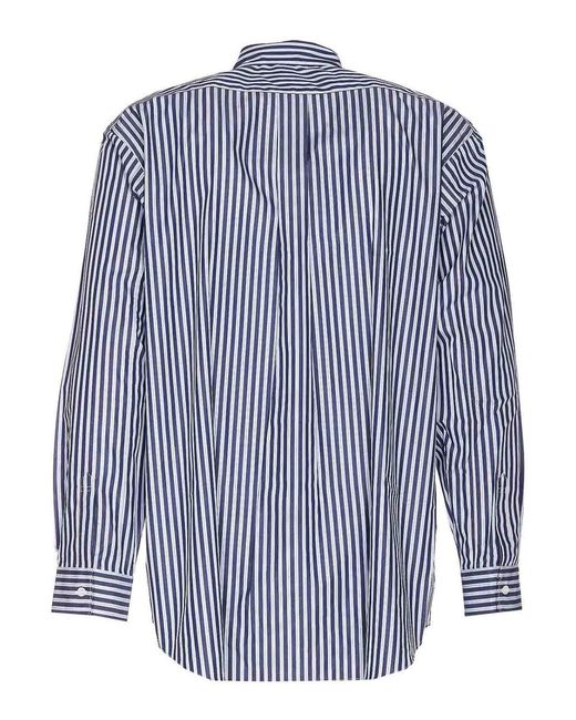 Comme des Garçons Blue And Shirt Striped Al Buttons for men