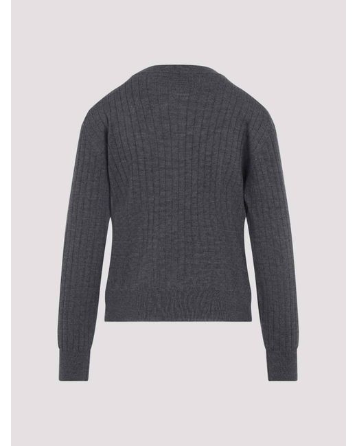 Bottega Veneta Blue Wool Ribbed Cardigan