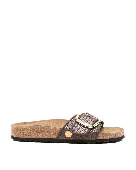 Birkenstock White Madrid Leather Slides