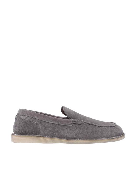 Dolce & Gabbana Gray Suede Loafers for men