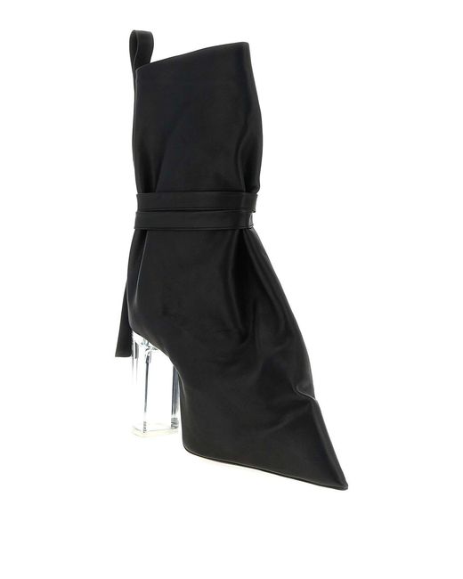 Rick Owens Black Tied Taco Kiss Ankle Boots