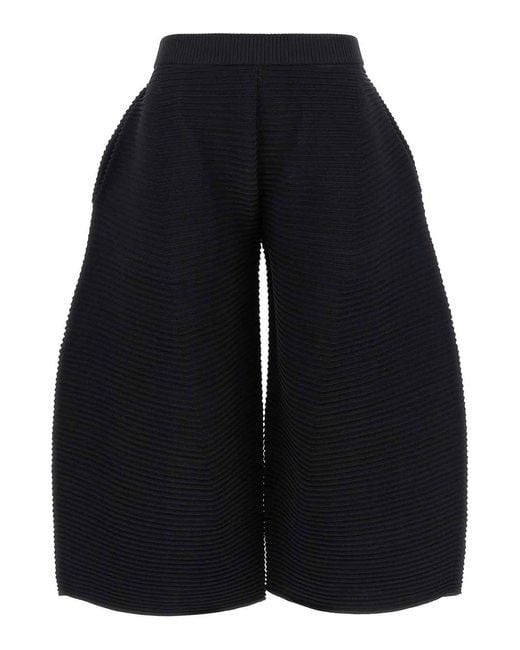 Issey Miyake Blue Corrugated Knit Pants