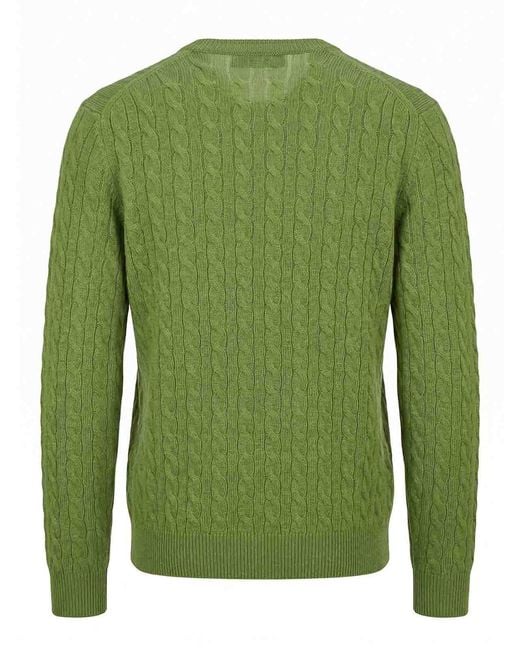 Malo Green Cashmere Round Neck for men