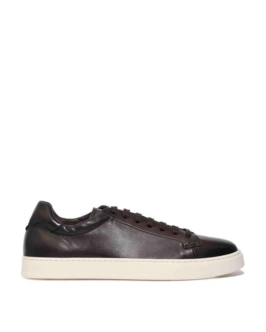 Doucal's White Morgan Leather Sneakers for men