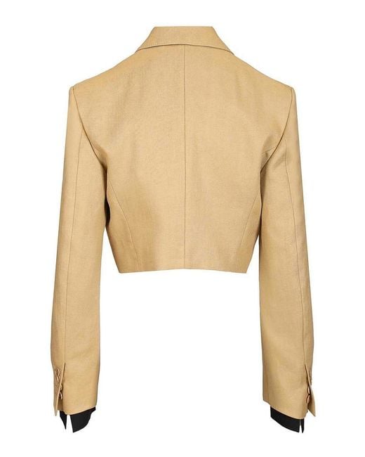 Max Mara Natural Linen Diagonal Crop Jacket
