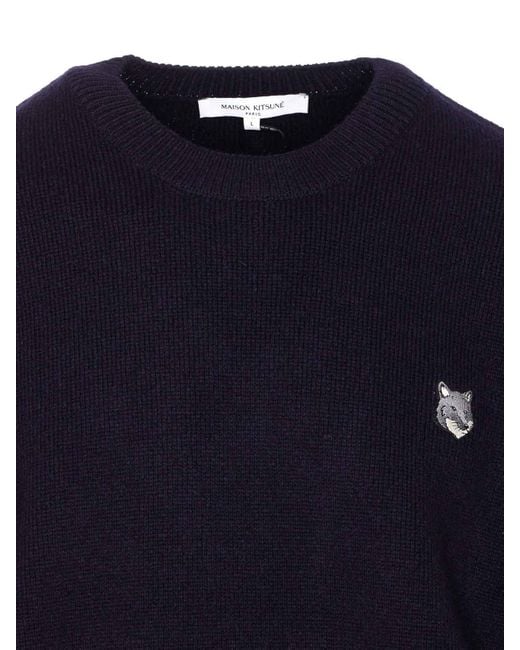 Maison Kitsuné Blue Fox Head Milano Sweater for men