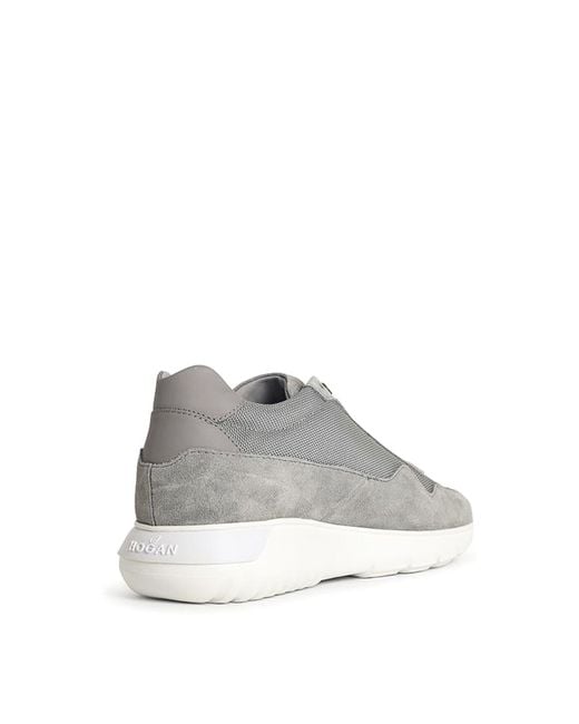 Hogan White Interactive 3 Suede Blend Sneakers for men
