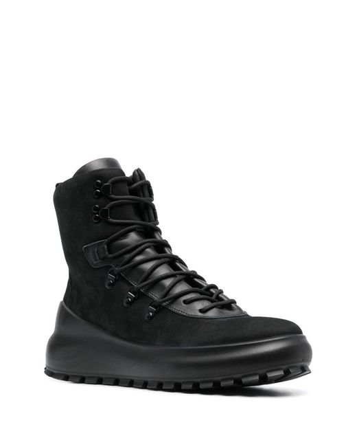 Stone Island Black Lace-Up Ankle Boots for men