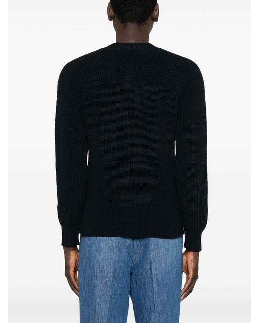 Drumohr Black Long Sleeve Crew-Neck Sweater for men