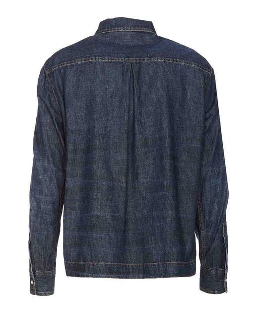 Palm Angels Blue Monogram Denim Track Jacket for men