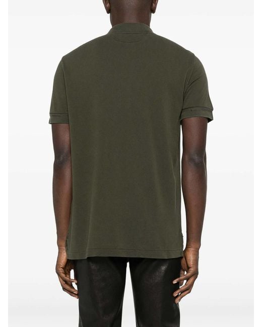 Tom Ford Green Lyocell Piquet Short Sleeves Polo Shirt for men