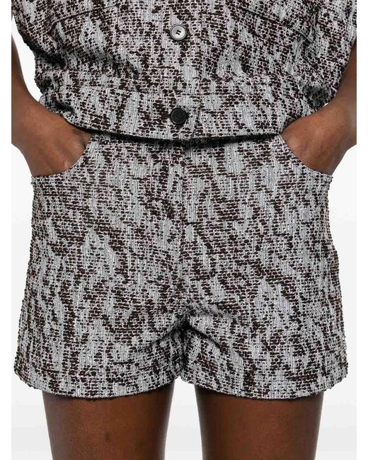 IRO Gray Edela Cotton Blend Shorts