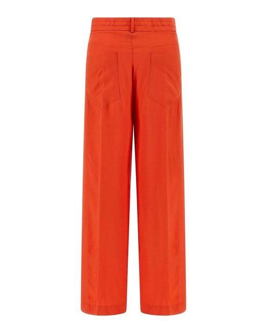 Nude Red Viscose Pants