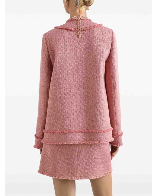 Dolce & Gabbana Pink Wool Blazer With Front Pockets