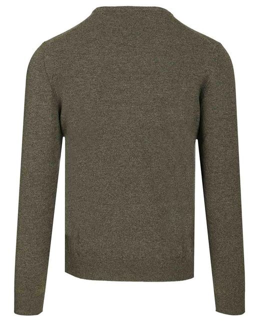 Fedeli Green Crew Neck Sweater for men