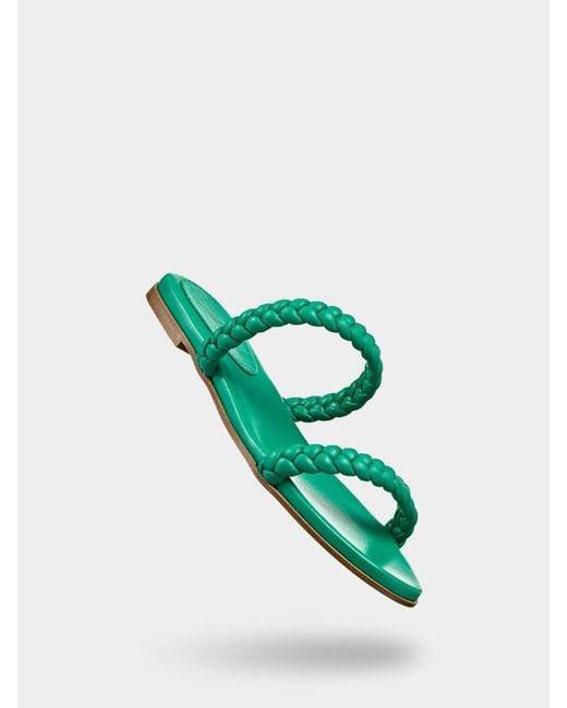 Gianvito Rossi Green Leather Mules