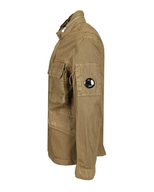 C P Company Green 50 Threads Wax Field Jacket for men