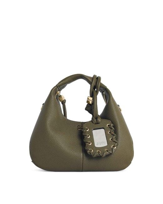 Ganni Green Eco Leather Mini Hobo Bag