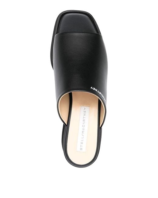 Stella McCartney Black Platform-Sole Sandals With Logo