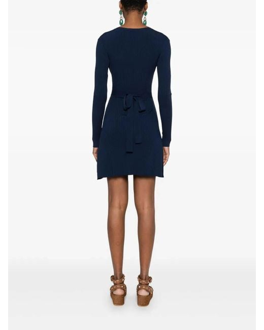 Elisabetta Franchi Blue Knit Dress