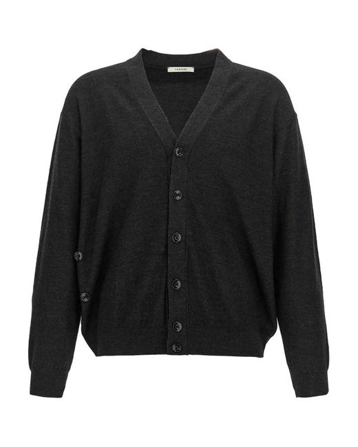 Lemaire Black Relaxed Twisted Cardigan for men