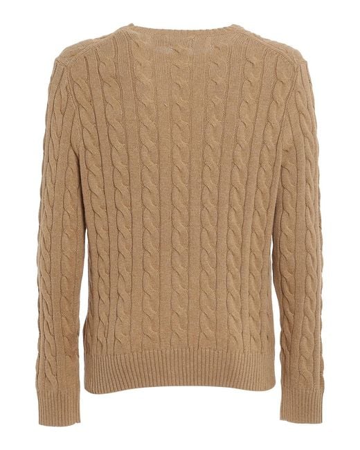 Polo Ralph Lauren Natural Cable Knit Cotton Sweater for men