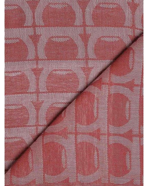 Ferragamo Purple Gancini Monogram Jacquard Stole for men