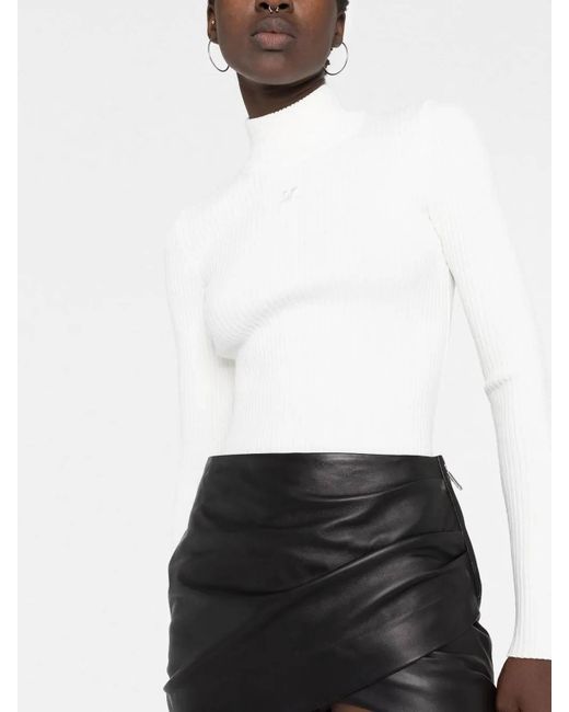 Courreges White Ribbed Knit