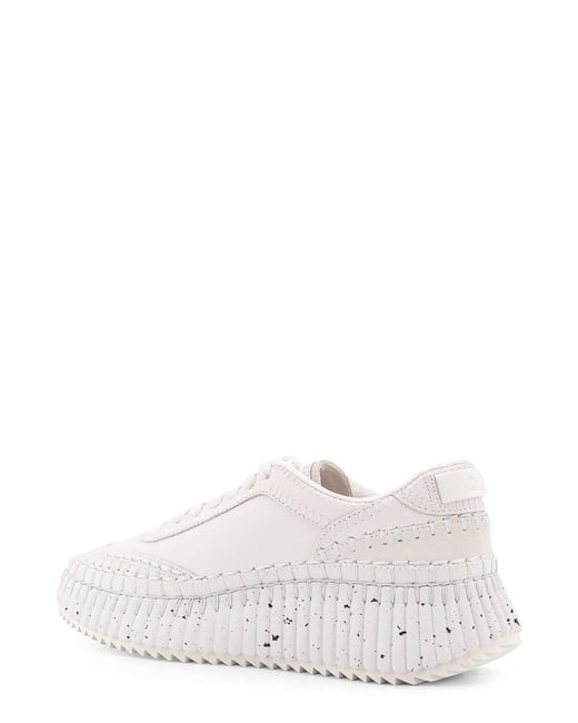 Chloé White Nama Low-Top Low-Top Sneakers