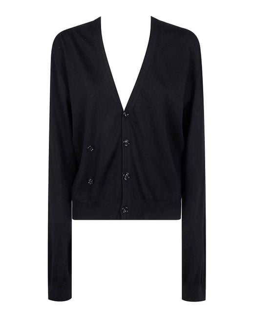 トップス ANN DEMEULEMEESTER Asymmetrical Cardigan Ann Demeulemeester black asymmetric cardigan with buttons