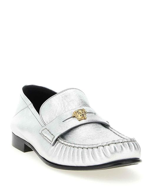 Versace White Loafers