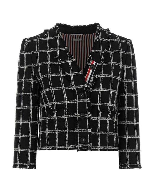 Thom Browne Black Tweed Blazer