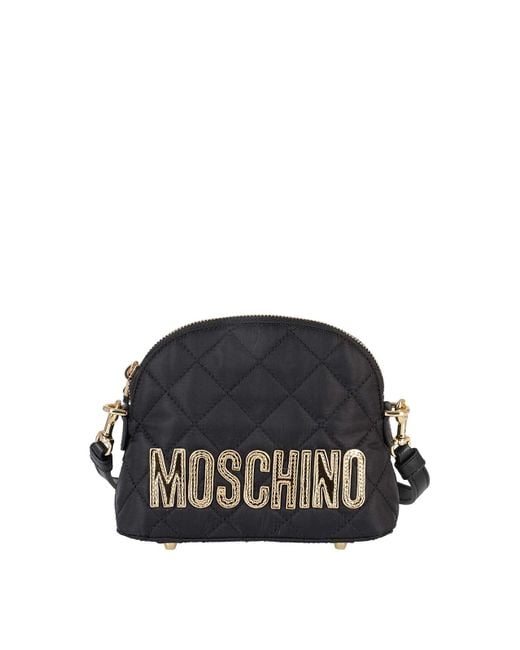 Moschino Quilted Fabric Cross Body Bag in Black | Lyst UK