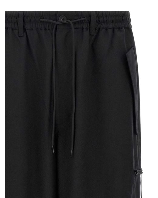 Y-3 Black Wool Blend Pants for men
