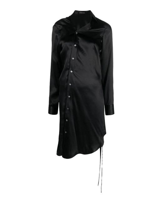 Ann Demeulemeester Black Asymmetric Shirt Dress