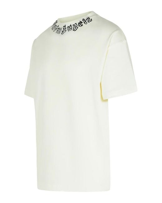 Palm Angels White Flame Logo T-Shirt for men