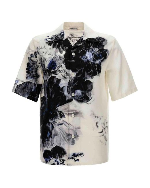 Alexander McQueen Black Dutch Flower Shirt for men